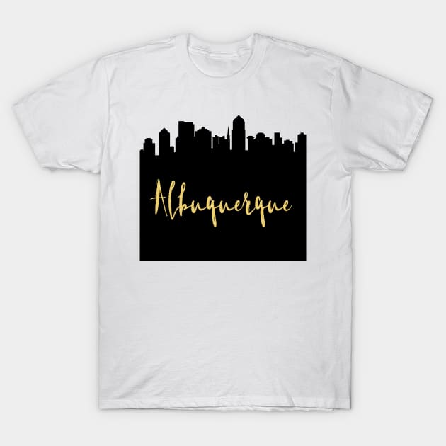 ALBUQUERQUE NEW MEXICO DESIGNER SILHOUETTE SKYLINE ART T-Shirt by deificusArt